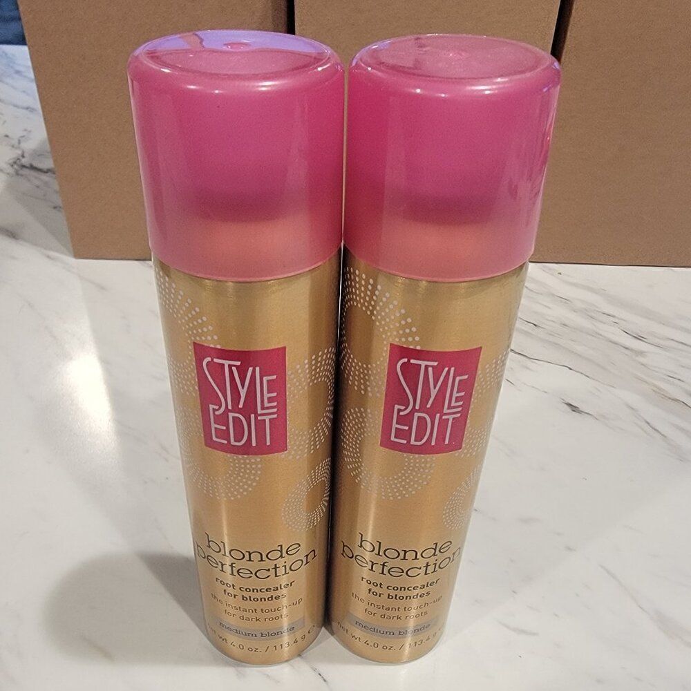 2 pack STYLE EDIT Blonde Perfection Root Concealer Medium Blonde 4.0 oz Each